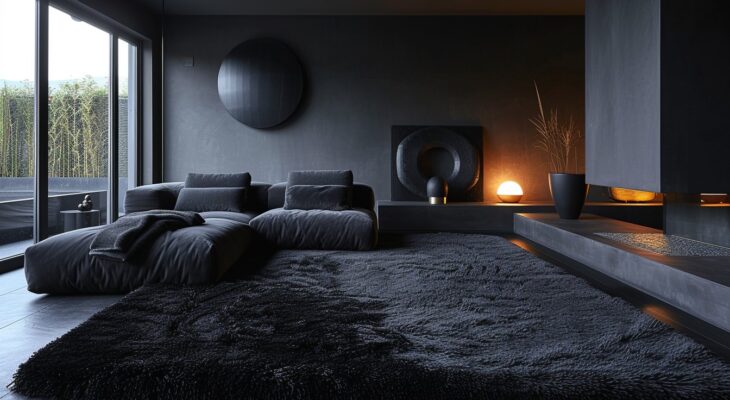 Le tapis shaggy noir : élégance et profondeur pour votre décoration intérieure