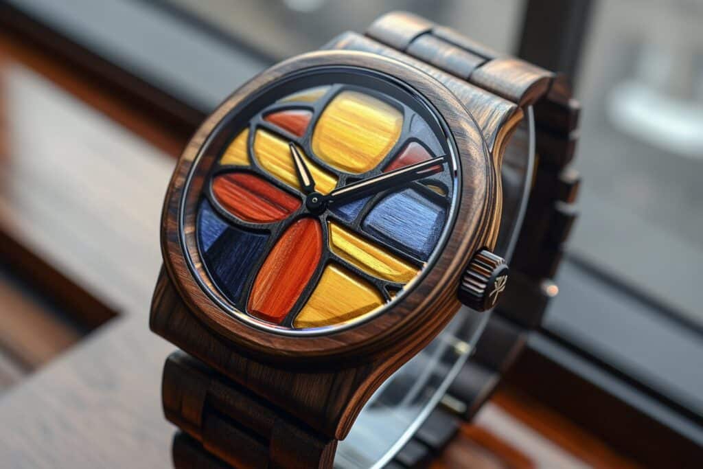Les montres en bois inspirées par l’art abstrait : fusion de nature et créativité