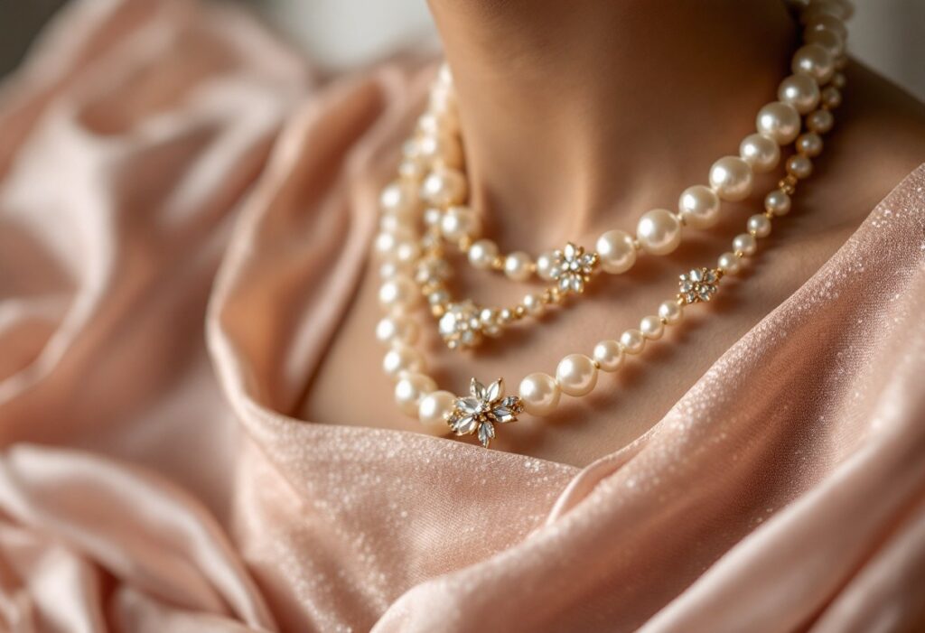 Perles ou strass : le match parfait entre bijoux et robes de demoiselle d&rsquo;honneur en 2024