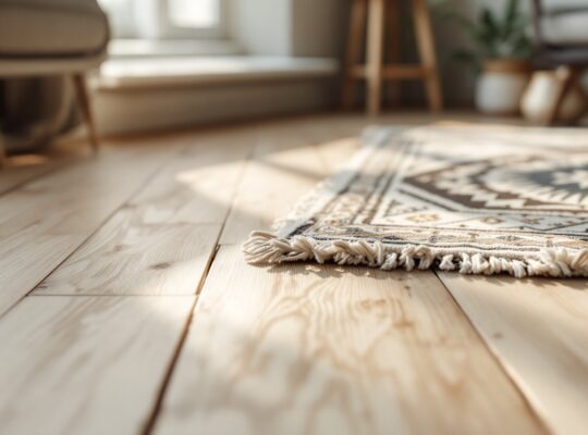 Chaleur visuelle : réchauffer un sol clair avec un tapis aux motifs nordiques