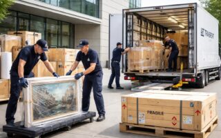 Logistique culturelle avec des transporteurs spécialisés dans les œuvres pour musées et galeries