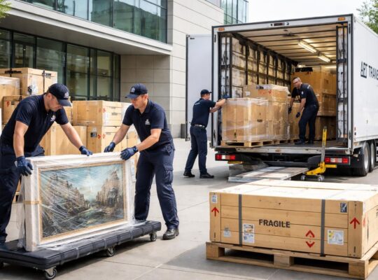Logistique culturelle avec des transporteurs spécialisés dans les œuvres pour musées et galeries