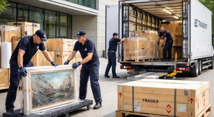 Logistique culturelle avec des transporteurs spécialisés dans les œuvres pour musées et galeries