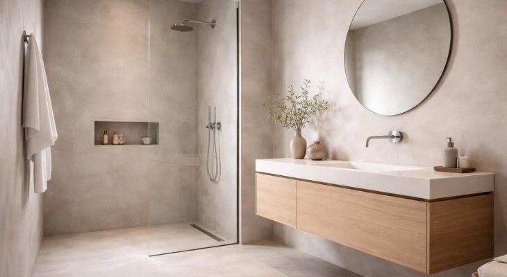 Rénover une salle de bain avec du béton ciré Mercadier