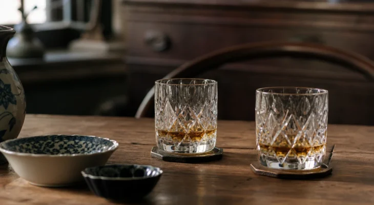 Créer une ambiance rétro avec des verres à whisky et une vaisselle pleine de caractère
