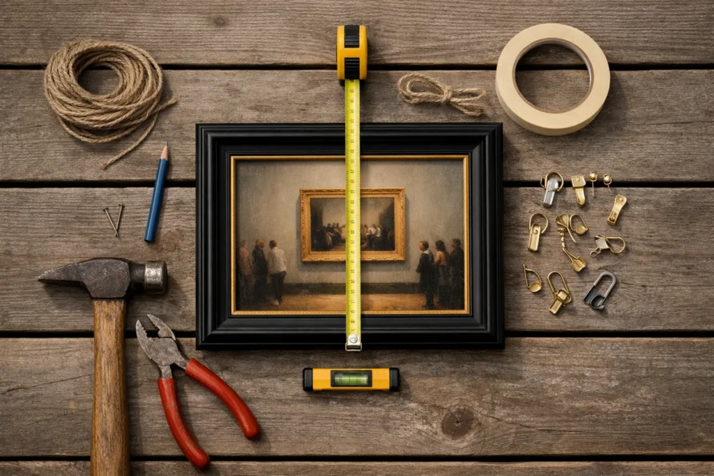 Accrocher un tableau à la bonne hauteur : la règle des 145 cm des musées