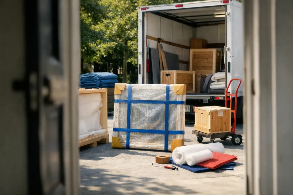 Transporter une œuvre d&rsquo;art : emballage, assurance, transporteur spécialisé